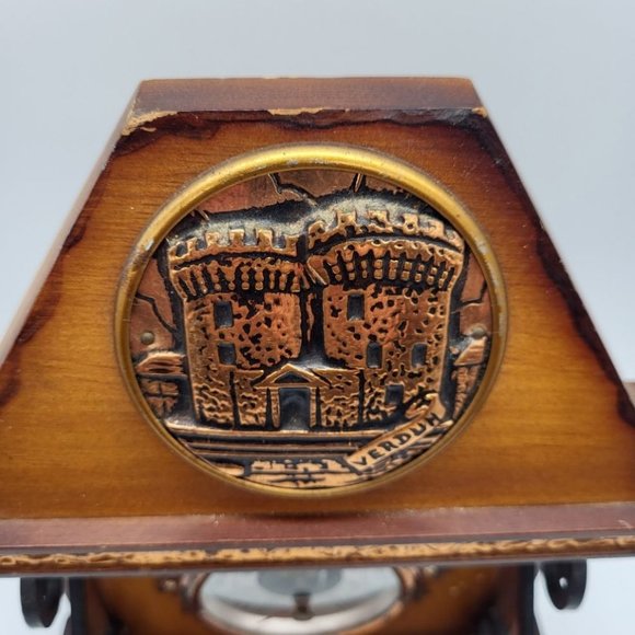 Vintage Verdun France Wood House Barometer 8 1/2" Tall - Picture 3 of 8